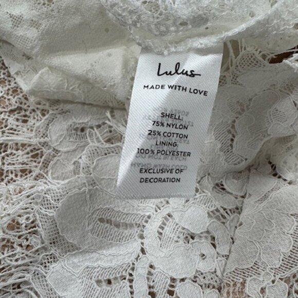NWT Lulus Take this Dance White Lace Sleeveless Mock Neck Midi Dress​ - Picture 11 of 11